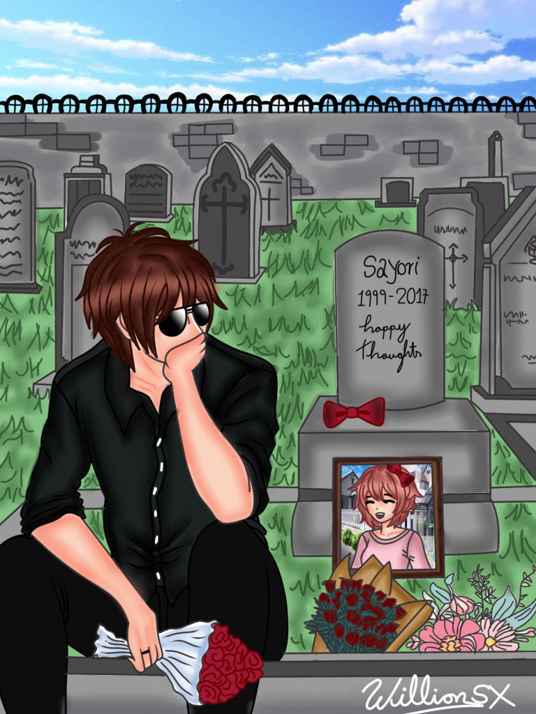 DDLC MC In Sayori s Grave Fanart By WillianXS On DeviantArt ddlc-mc-in-sayori-s-grave-fanart-by-willianxs-on-deviantart