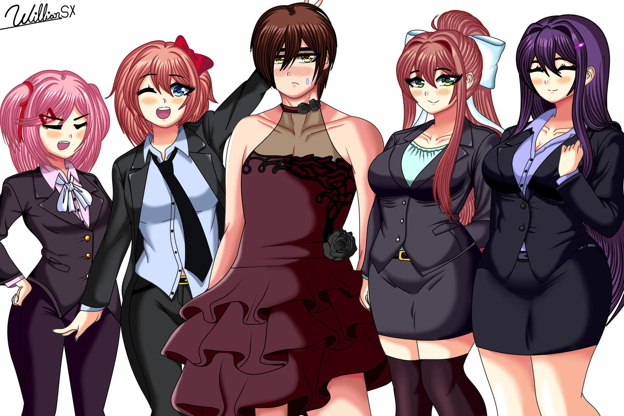 The Dokis In Suit and MC In Dress DDLC Fanart By WillianXS On the-dokis-in-suit-and-mc-in-dress-ddlc-fanart-by-willianxs-on