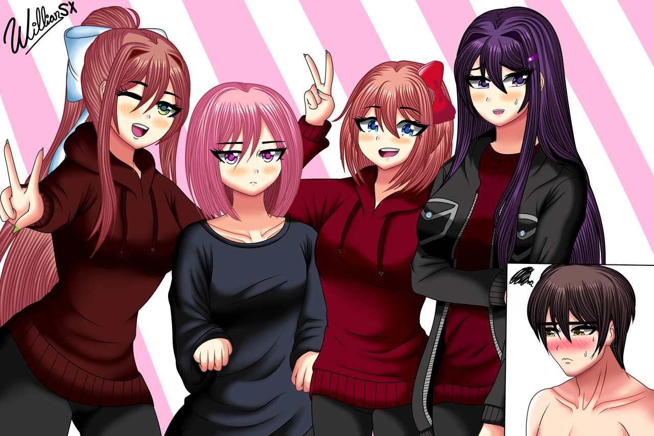 DDLC The Girls In MC s Clothes DDLC Fanart By WillianXS On DeviantArt ddlc-the-girls-in-mc-s-clothes-ddlc-fanart-by-willianxs-on-deviantart
