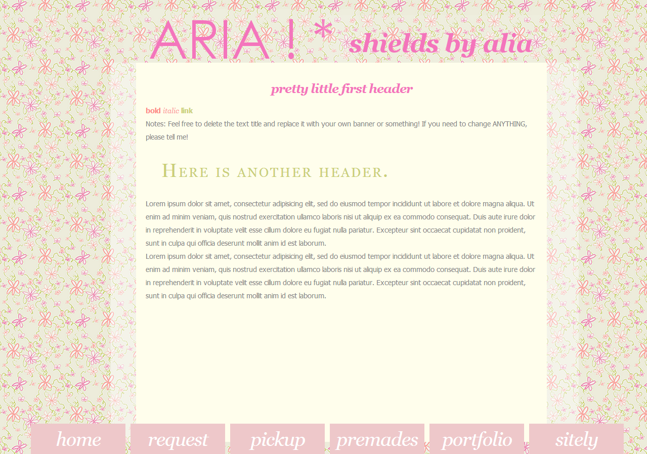 Aria Floral Layout