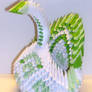 Green and White Swan - 3D Origami