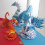 Fire and Ice - 3D Origami Swans