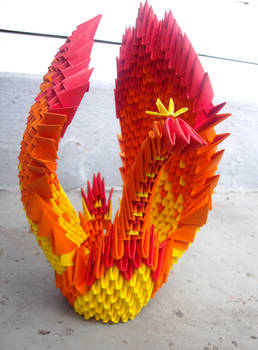 Phoenix winging her way - 3D origami