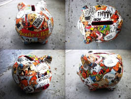 Decoupage on Piggybank