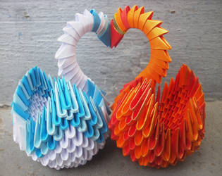 Swan Love - 3D origami