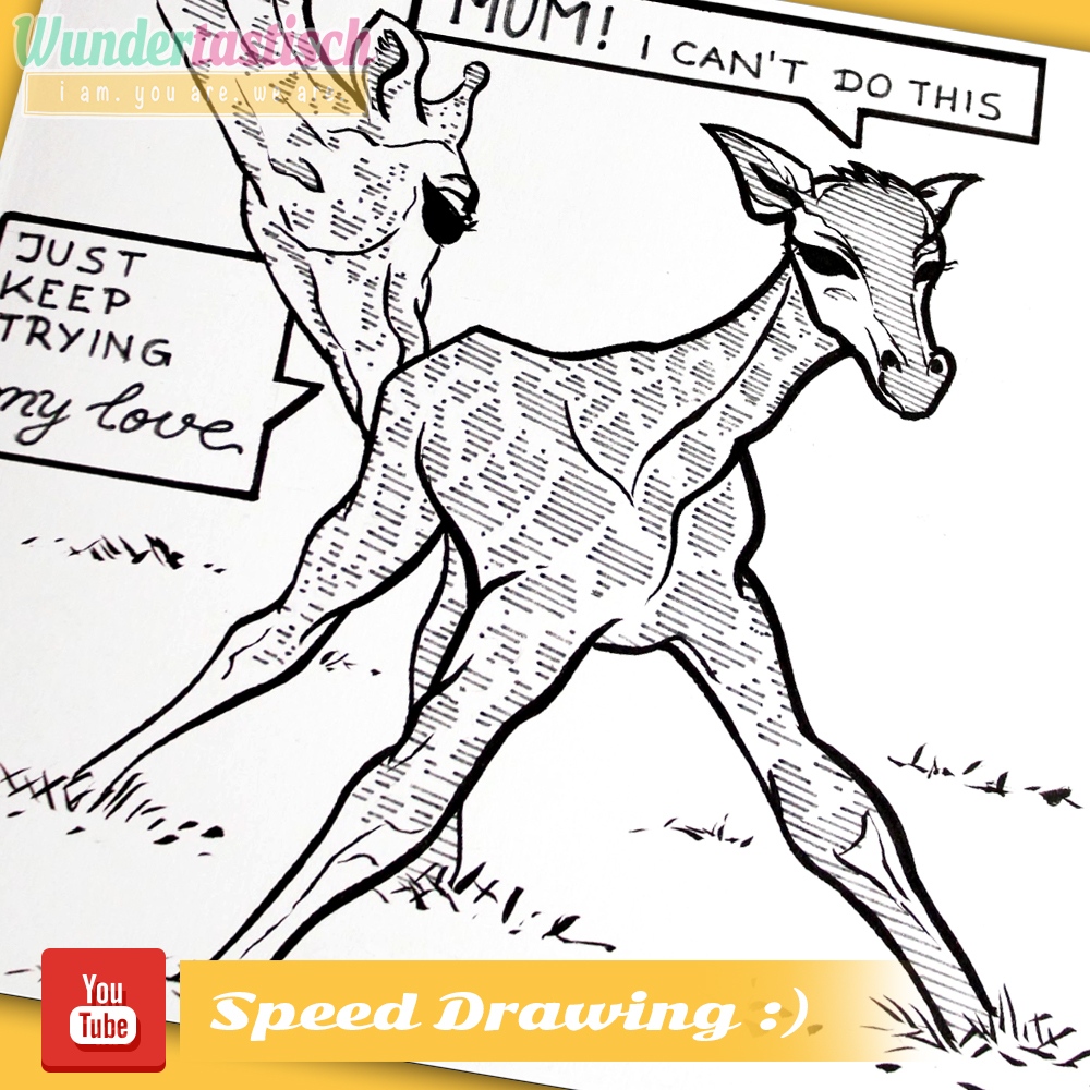 INKTOBER #31 - Speed Drawing Video - Baby Giraffe