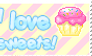 I love sweets - stamp