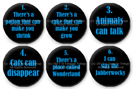 Six Impossible Things Buttons