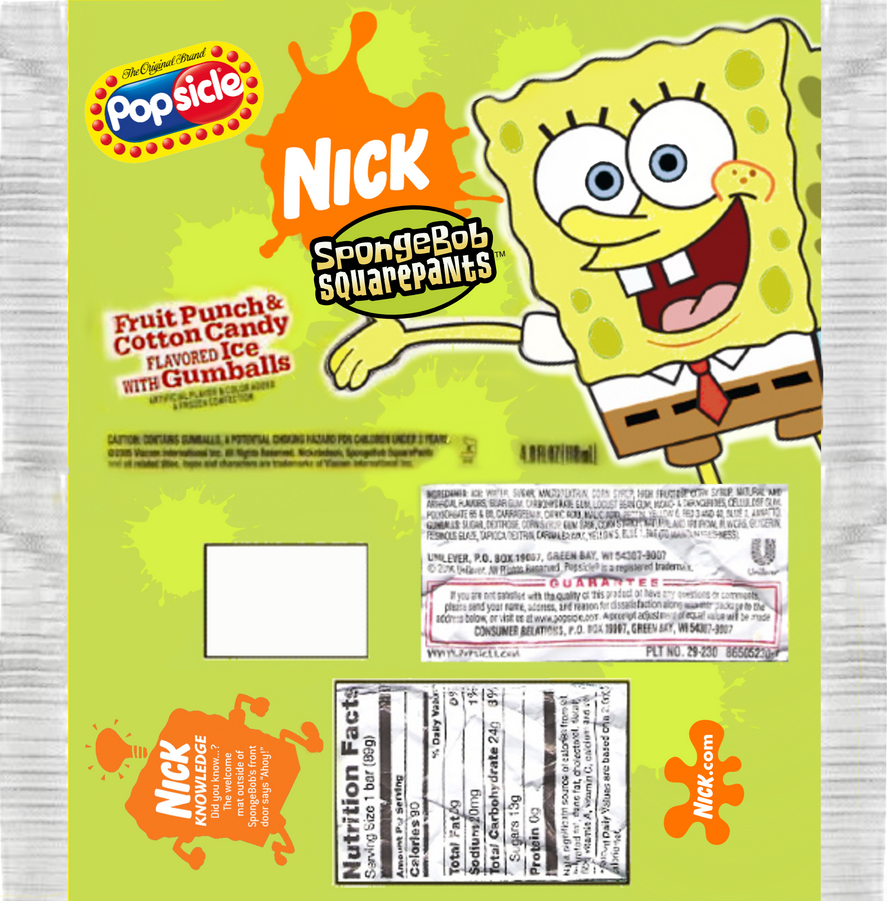 Old Spongebob Popsicle Package 2005-2010 by JayReganWright2005 on ...