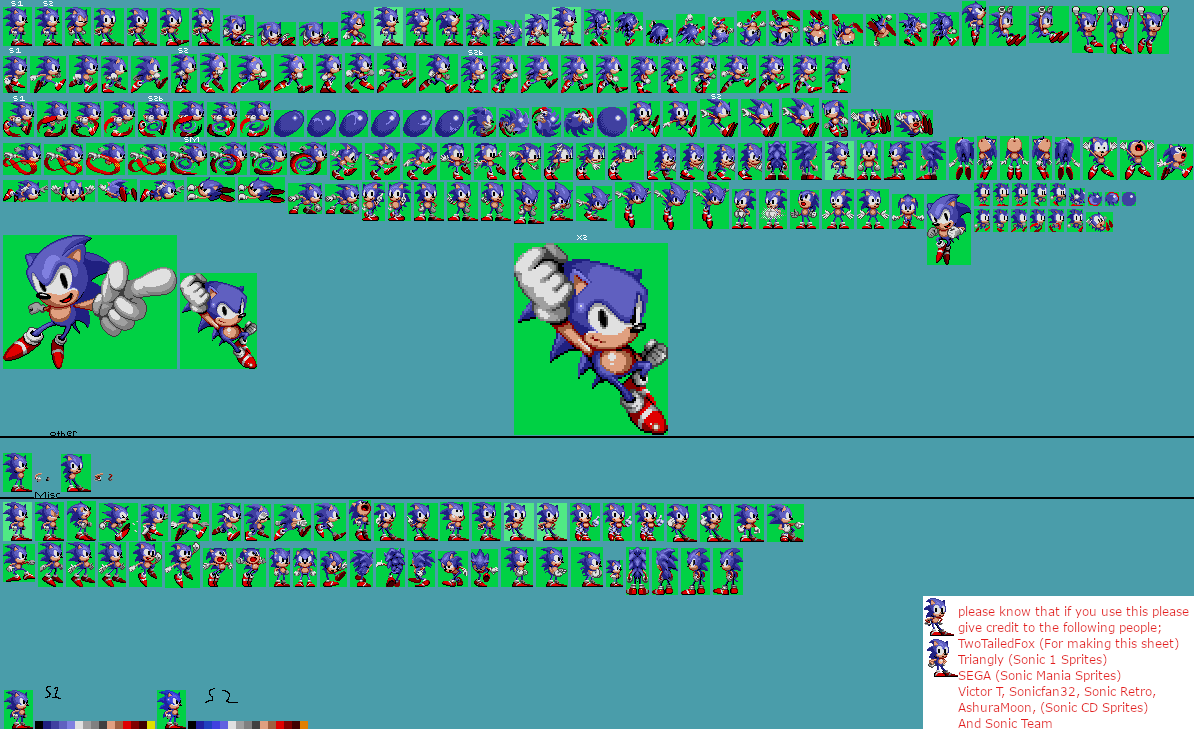 Sonic 1 Spritesheet Cartoon Edition: Version 1