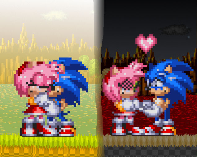 Amy Rose(y) and Sonic by JustAGuyNamedMe on DeviantArt