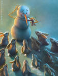 Snowman Holiday Card by KaceySchwartz