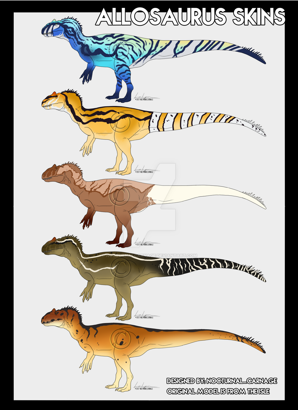 The Isle Skin Concepts - Allosaurus - Part 1 by NocturnalCarnage on DeviantArt