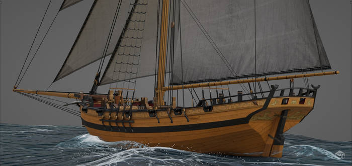 British Cutter Combat Patrol Vessel 1781