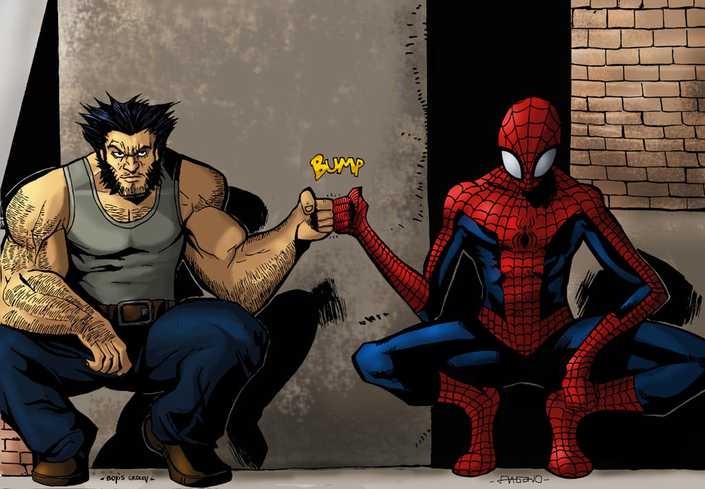WOLVERINE AND SPIDERMANEPIC BRO FIST by ArtFrenzyBoris on DeviantArt