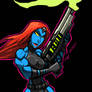 MEAN BLUE LADY WITH A GUN