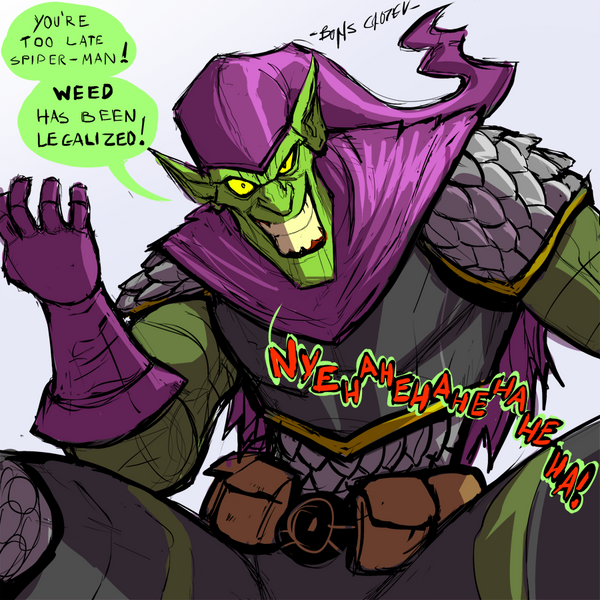 GREEN GOBLIN WEED MEME PART 1 of 2 by ArtFrenzyBoris on DeviantArt