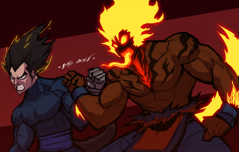 LEGEND A DRAGONBALL TALE VEGETA AND GOKU by ArtFrenzyBoris on DeviantArt