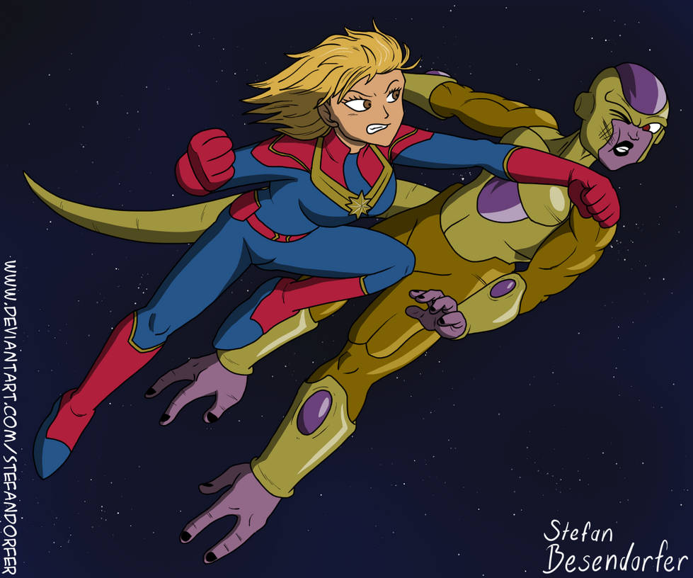 Captain Marvel VS Frieza by Stefandorfer on DeviantArt