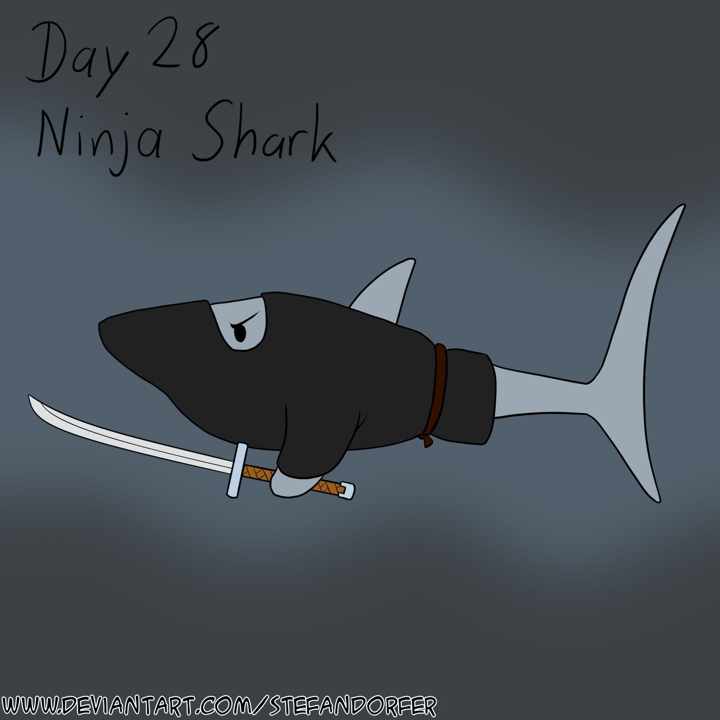 Sharktober 23 - 14 - Ninja Shark by Stefandorfer on DeviantArt