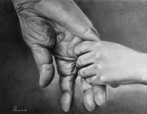 Pencil drawing of hands