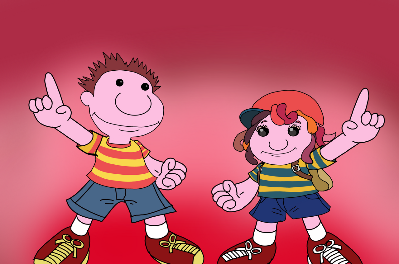 Allegra and Rondo dressed as Ness and Lucas
