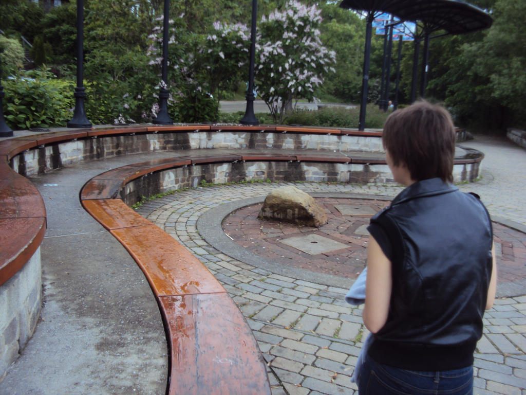 Jess Walks By Benches