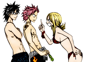 Natsu and Lucy and Gray :)