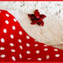 dotted red dress and flower