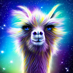 DreamUp Space Llama Bringing Love