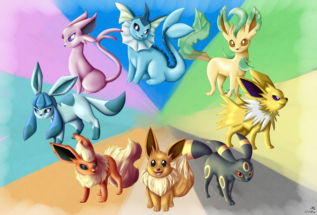 Eevee Evolutions (gift for a Friend) by Dari-Draws on DeviantArt.