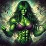 She-Hulk, gothic painting style