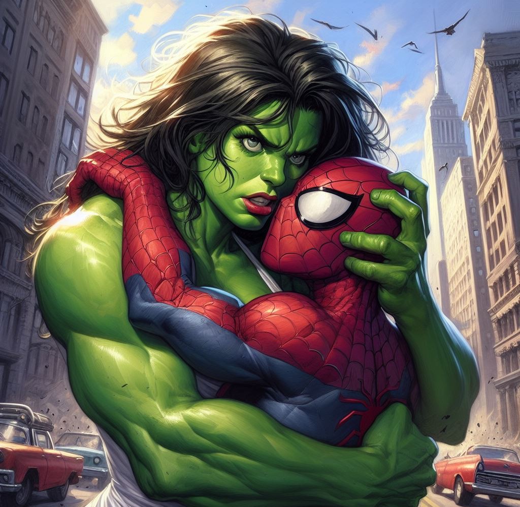 Hug Spider Man The Savage She-Hulk hugs the Amazing Spider-Man by Loki-667 on DeviantArt