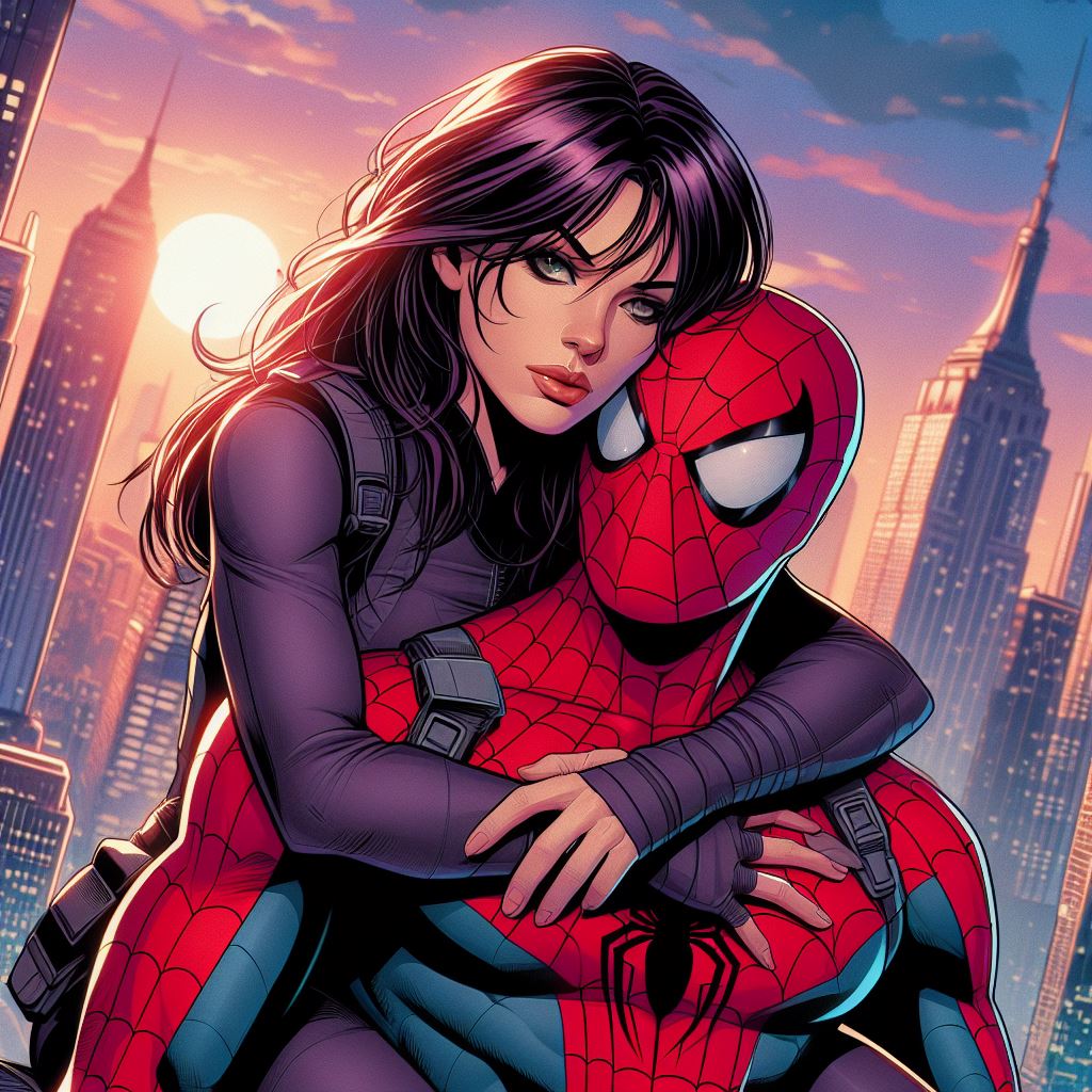 Spider Hugging Kate Bishop hugging Spider-Man by Loki-667 on DeviantArt