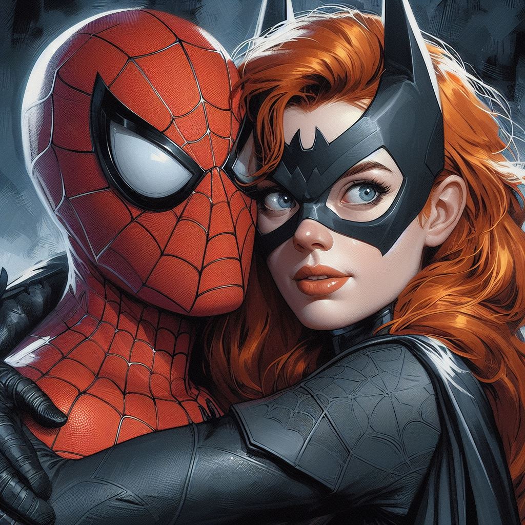 Spider Hugging Batgirl hugging Spider-Man by Loki-667 on DeviantArt