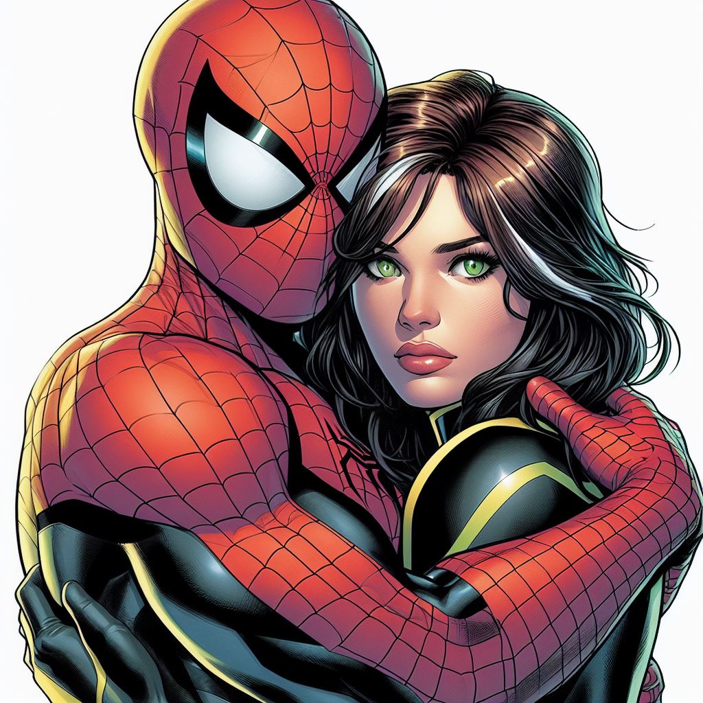 Spider Hugging Spider-Man hugging Rogue by Loki-667 on DeviantArt