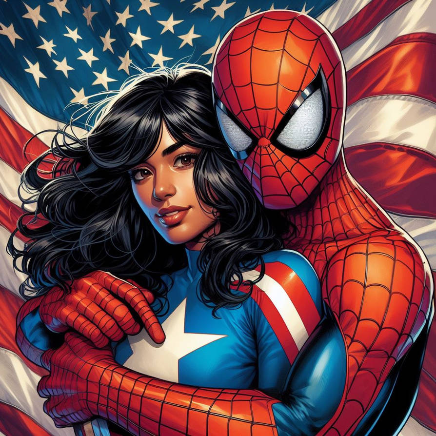 Spider-Man hugging America Chavez by Loki-667 on DeviantArt