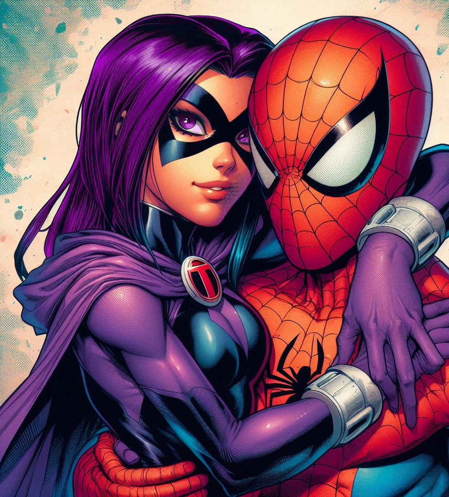 Spider Hugging Raven hugging Spider-Man by Loki-667 on DeviantArt