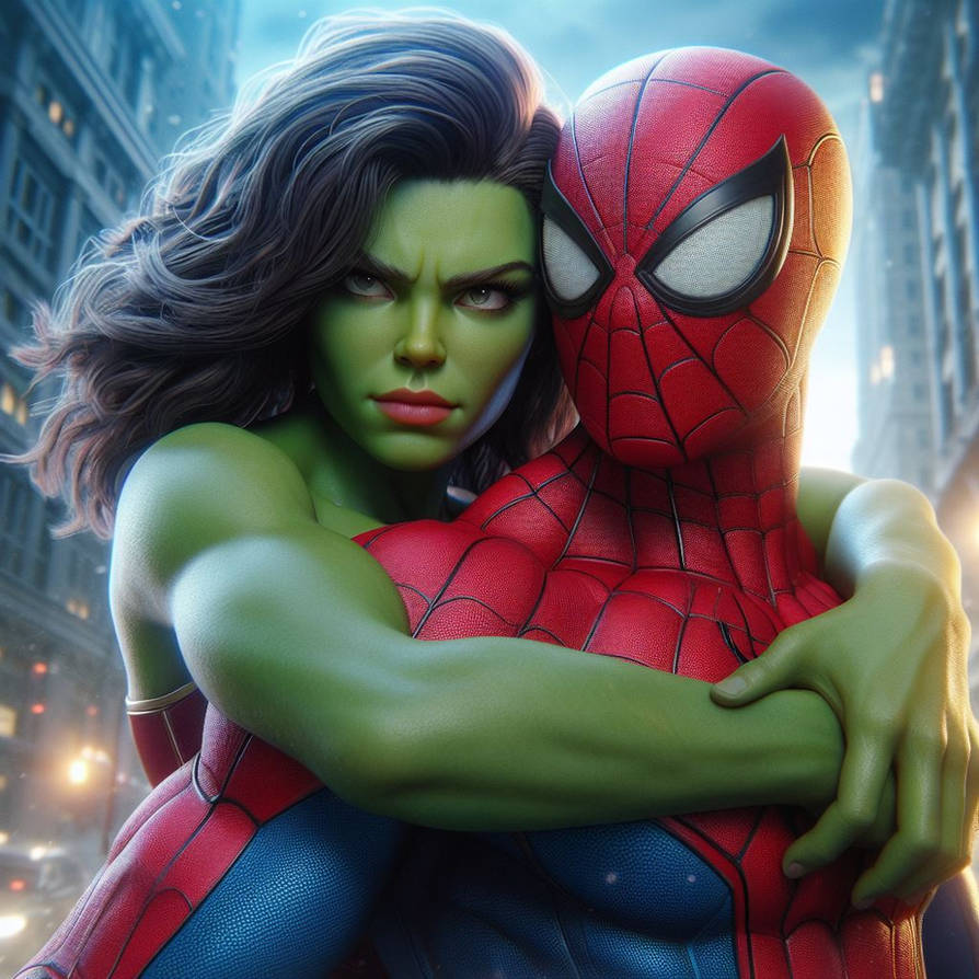 Hug Spider Man She-Hulk hugging Spider-Man by Loki-667 on DeviantArt