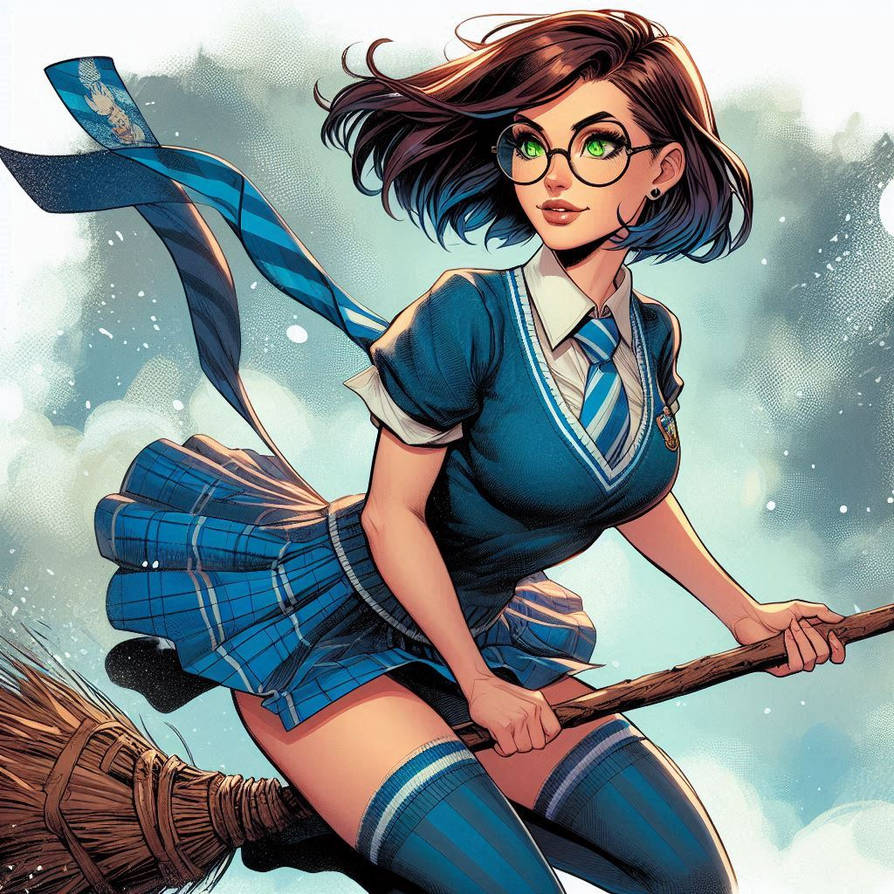 Jen playing quidditch for team Ravenclaw by Loki-667 on DeviantArt