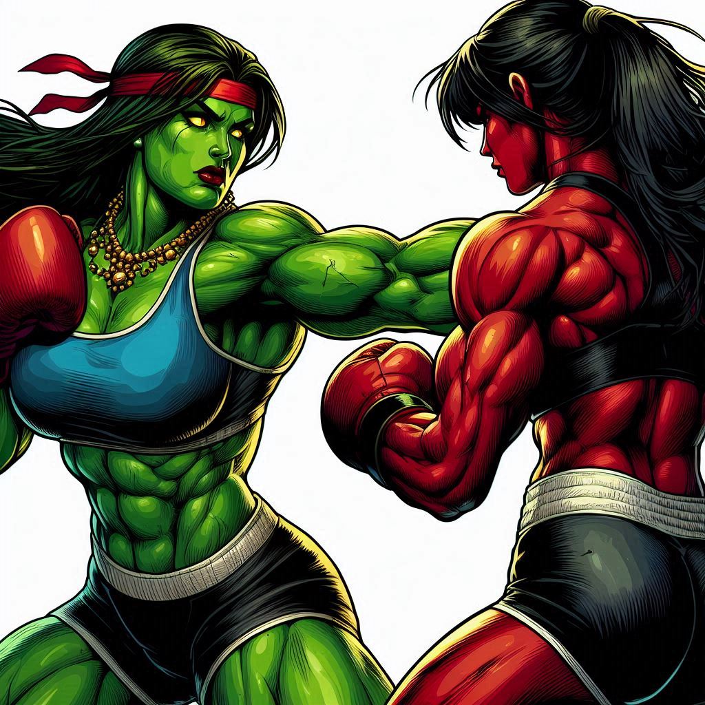Hulk Boxing She-Hulk boxing with Red She-Hulk by Loki-667 on DeviantArt