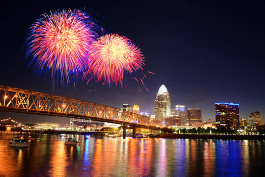 Cincinnati Skyline Fireworks