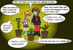 Flora teaching Yuri the language of plants -Aurebe