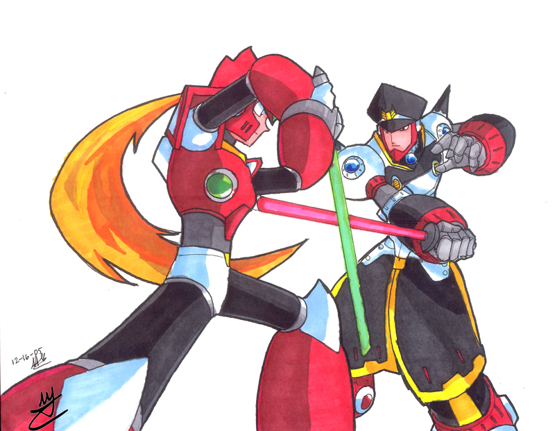 MMX- Zero vs. Colonel duel by Hakuramen on DeviantArt