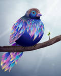 Blue vector bird by InnaAdamenya