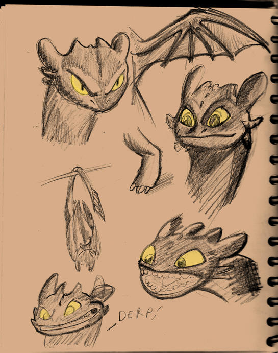 Toothless Doodles by mlock on DeviantArt