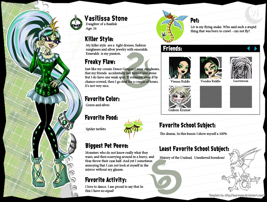 Monster High Oc Template