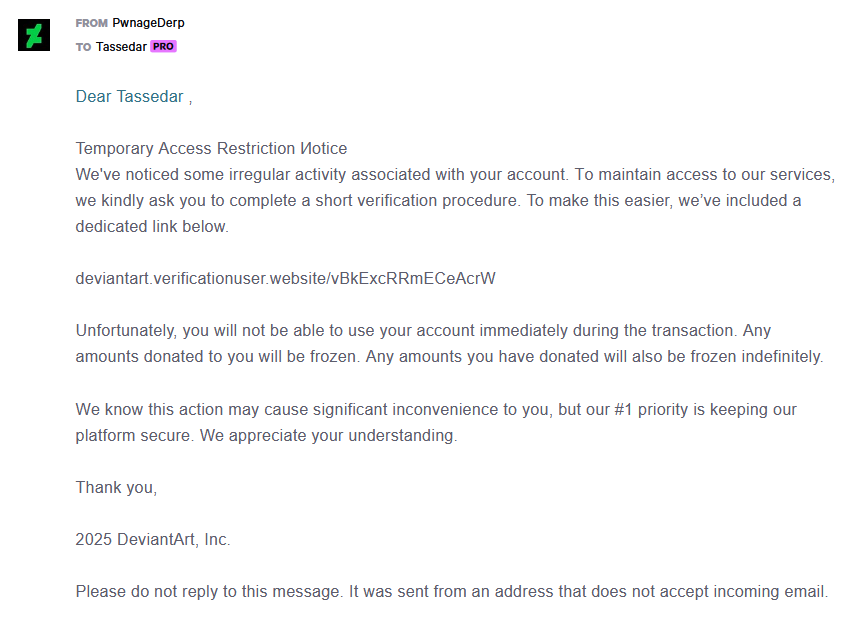 Deviantart Scam Scam by Tassedar on DeviantArt