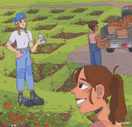 3 buff ladies and their strawberry farm