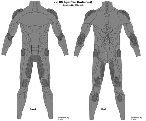 Halo 4 Spartan Undersuit Front Back Hex